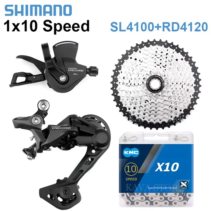 Shimano Deore 10V RD M4120 dérailleurs 1x10 vitesses SL-4100 levier de manette de vitesse KMC 10V ch