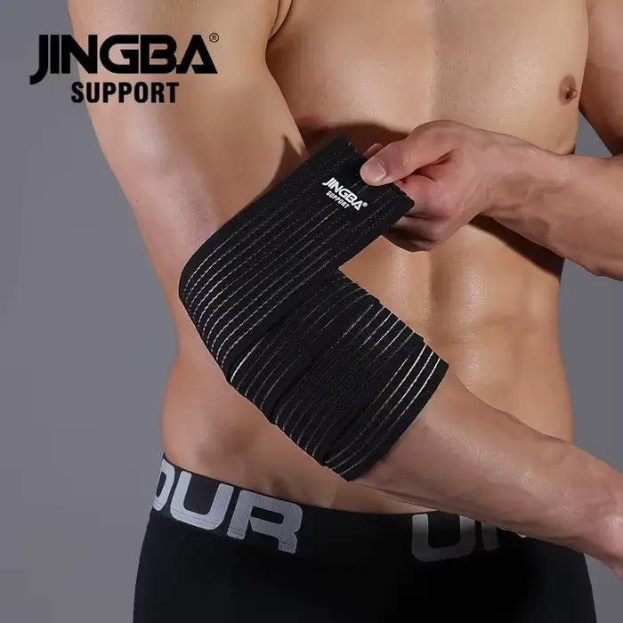Coudière protectrice en sangles élastiques réglable pour haltérophilie musculation fitness gymnastique entraînement soutien coudières女性举重健身护腕支持带弹性调节防护带适合举重深蹲压腿训练