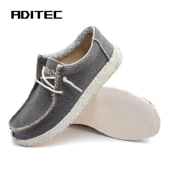 Mocassins toile homme légers confortables - Chaussures décontractées semelle souple voyage