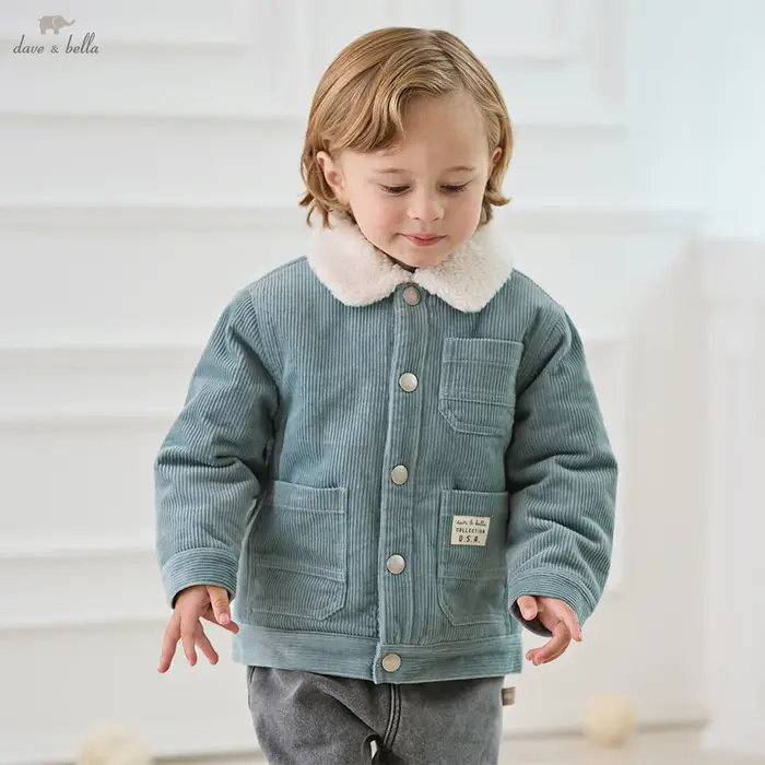 Dave Bella garçons coton manteau hiver salopette pour enfants bébé épaissir peluche veste manches lo