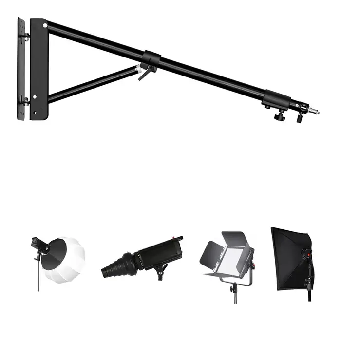 Bras de flèche mural pour Studio de photographie, lumières stroboscopiques vidéo, longueur maximale 