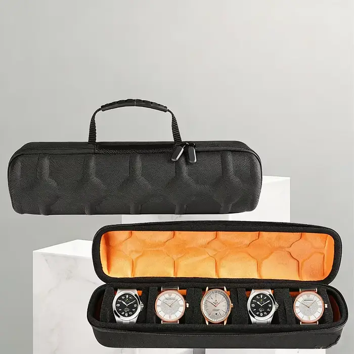 Boîte de rangement pour montres hommes étui de voyage support de présentation système anti-déplacement montres-bracelets collection de montres protection organisation élégance voyage occasions sociales présentations