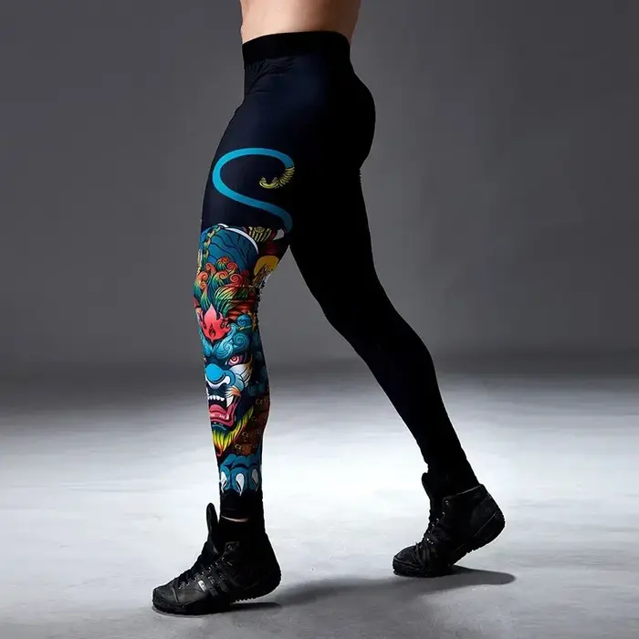 Collants de course longs Dean M pour hommes - Pantalons polyvalents randonnée, fitness, football
