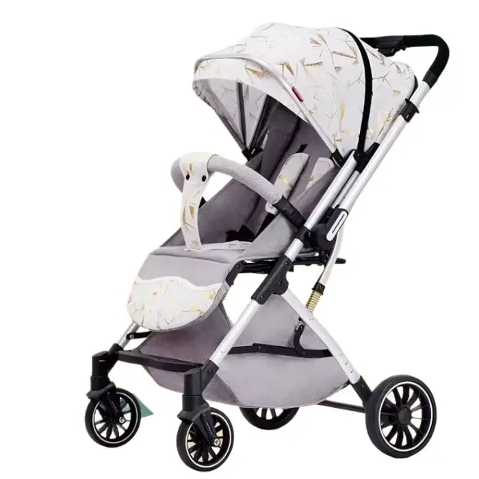Poussette bébé à quatre roues, légère et bidirectionnelle, haute vue, peut s'asseoir ou s'allonger, 