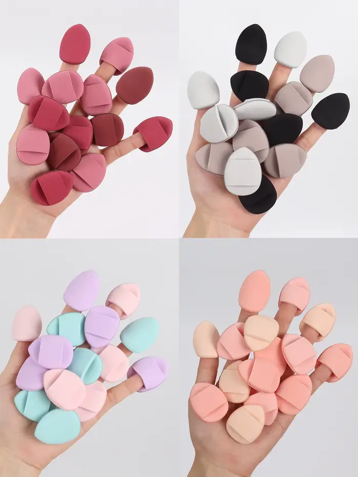 Ensemble de bouffantes de poudre éponge à coussin d'air pour les doigts, bouffantes de poudre de maq