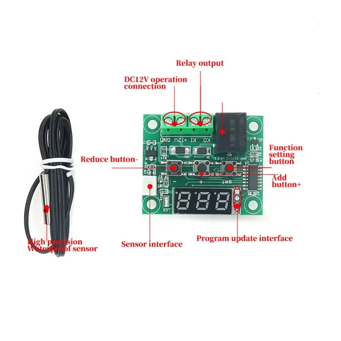 Javino W1209 DC 5 V 12 V chaleur froide température thermostat interrupteur de contrôle de températu