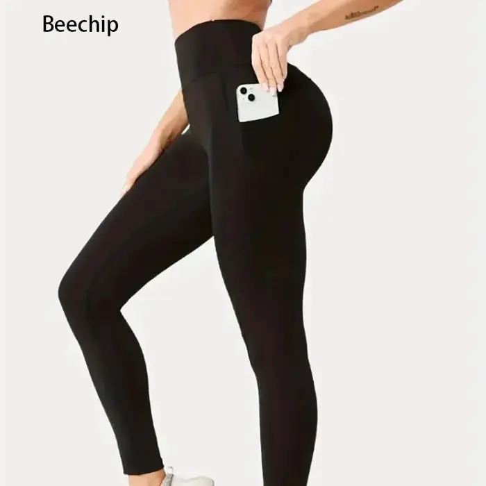 Leggings de yoga de poche pour femmes, taille haute, levage des hanches, sports et fitness, directem