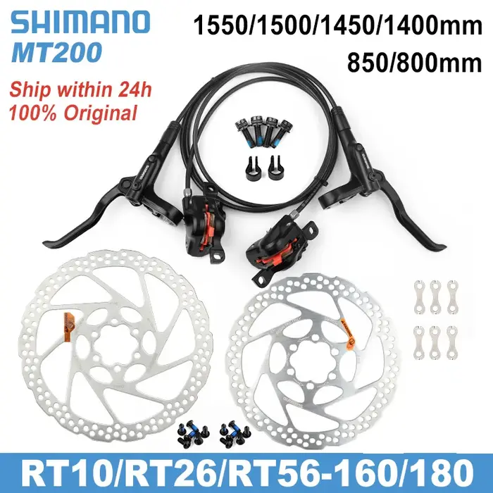Shimano-Frein à disque hydraulique MT200, 1550mm, 1500mm, 1450mm, 850mm, 800mm, 26/56mm, stocke le j