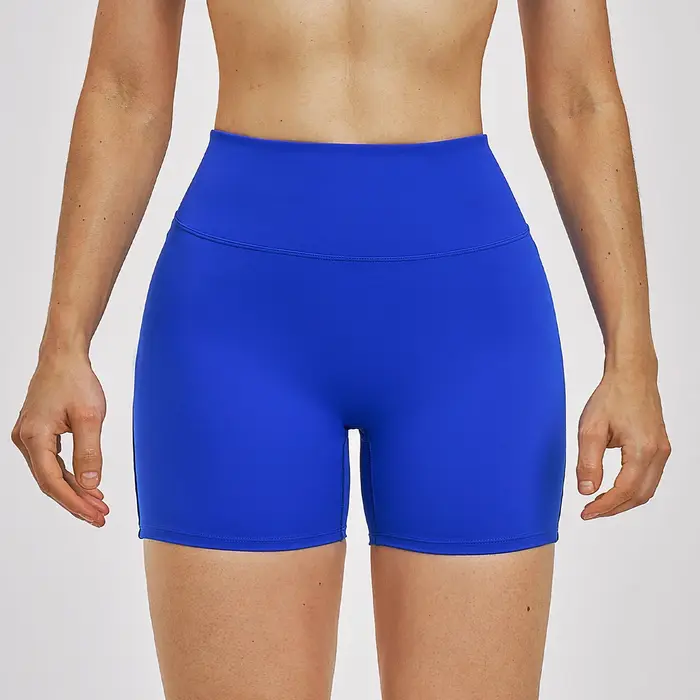 Shorts de yoga taille haute pour femme, couleur unie, pour le cyclisme et l'entraînement, shorts de 