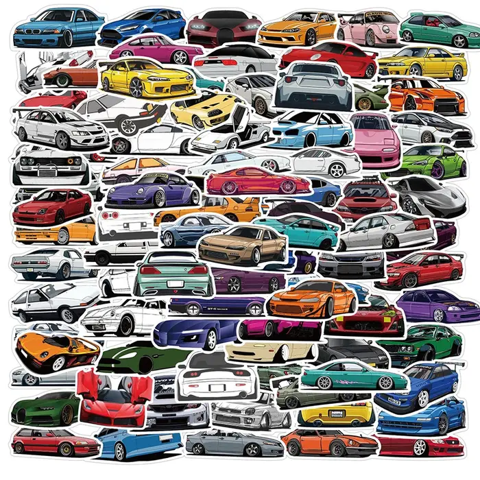 10/50/100 PIÈCES Rétrofit Racing JDM Autocollants Voiture Moto Ordinateur Portable Guitare Étanche G