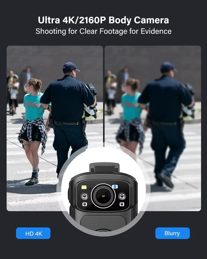 BOCombination-Caméra Linge VB4K5 4K, IP68, GPS, portée par le corps, caméra de police 128 Go, enregi
