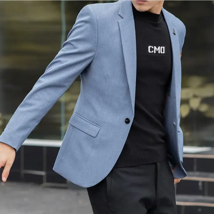 2025 Slim Fit mode costumes M-4XL haute qualité britannique décontracté couleur unie petit costume p