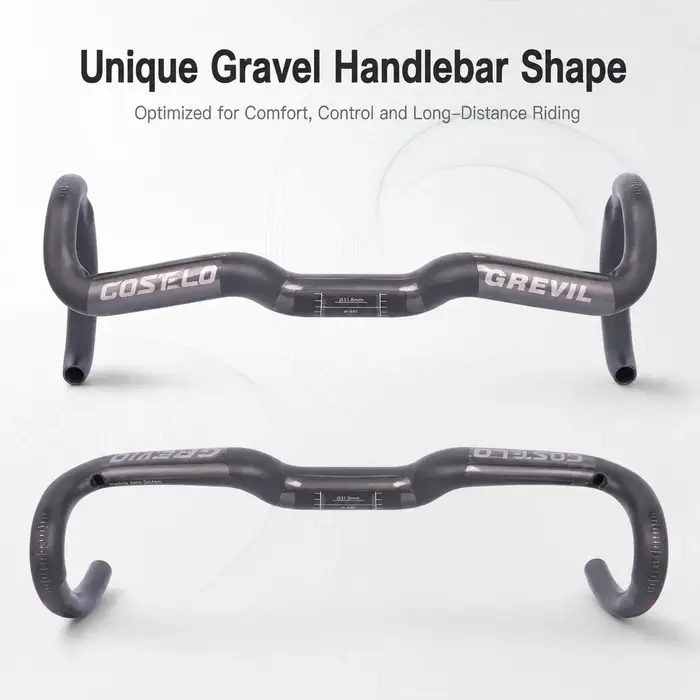 Guidon de vélo de gravier en carbone GREVIL T1000 pour vélo de route cyclocross descente chemins escarpés