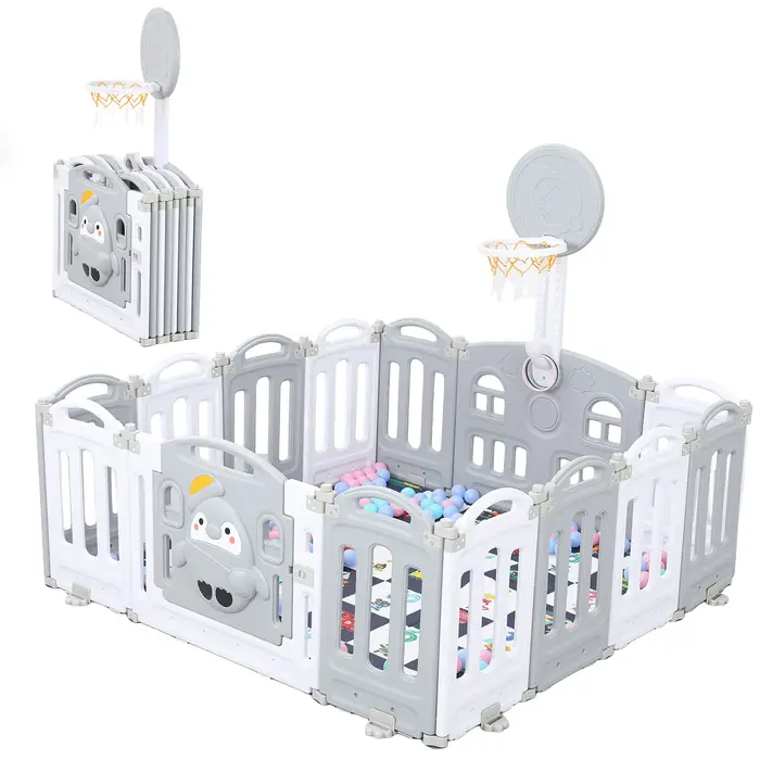 Parc pliable Centre d'activité pour bébé 150x150 Parc pliable Grande grille de marche avec élément d