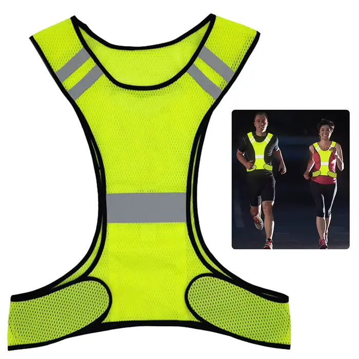 Gilet course haute visibilité homme femme - Maille respirante légère réglable nuit
