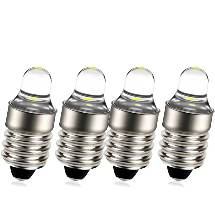 4 pièces E10 lampe extérieure LED vis lampe de poche torche ampoule Mini lampe de travail 6000K 4300