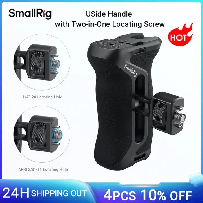Poignée latérale SmallRig avec vis de localisation deux en un 1/4 "et 3/8", poignée universelle pour
