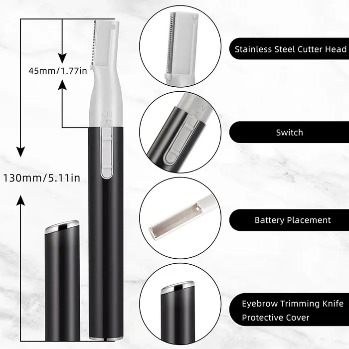 Tondeuse Mini rasoir électrique pour sourcils, épilateur pour le visage et le cou, flou, lèvres, cor