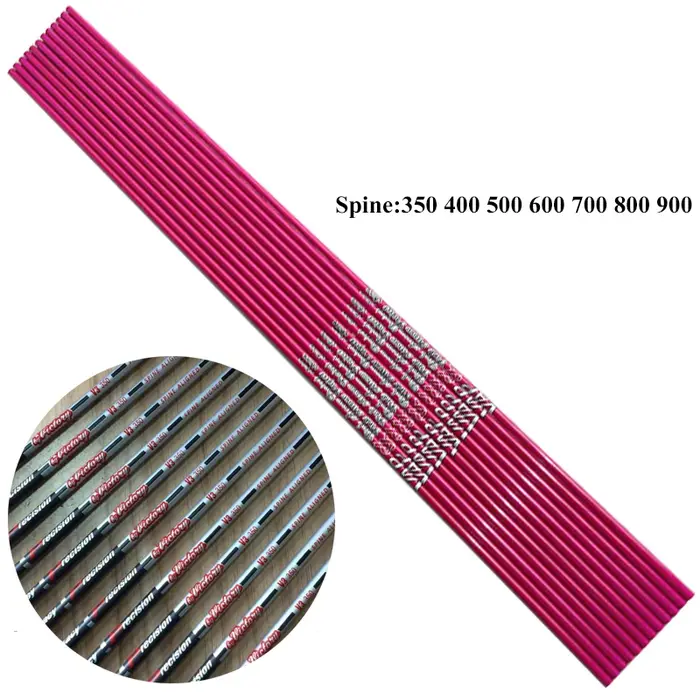 Flèches Tir à l'Arc Carbone 12 Pièces - Arbre ID4.2mm 30 Pouces pour Arc Classique Accessoires