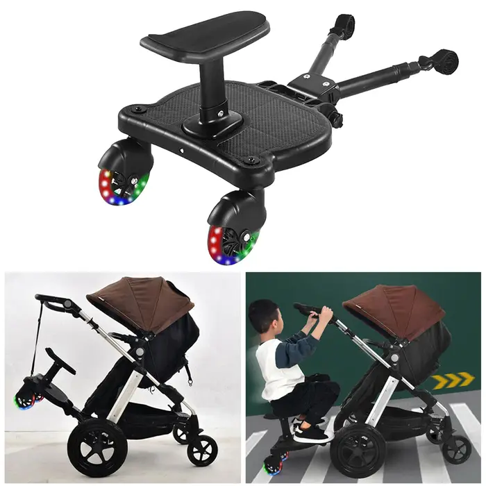 Adaptateur de pédale pour poussette avec siège et dossier amovibles 360° °   Roues rotatives, pédale