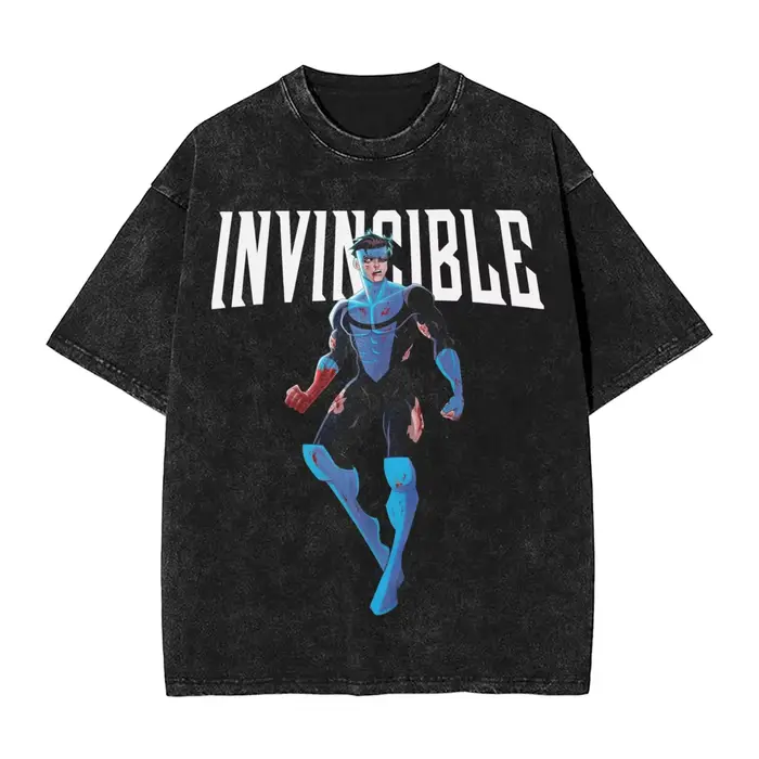 T-shirt graphique Mark Grayson Invincible, imprimé manga, t-shirt surdimensionné lavé, vêtements pou