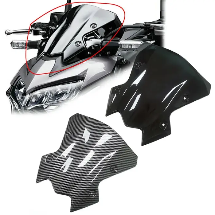 Protecteurs de pare-brise de moto en fibre de carbone, aspect noir, accessoires pour Kawasaki Z900, 