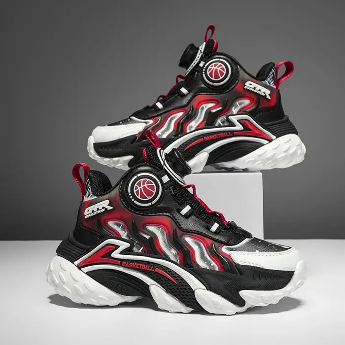 Baskets pour enfants mode nouveau léger antidérapant formation garçons chaussures de basket-ball éco