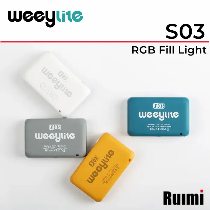 Lampe vidéo LED Weeylite S03 RGB, mini, portable, de poche, pour photographie, contrôle par applicat