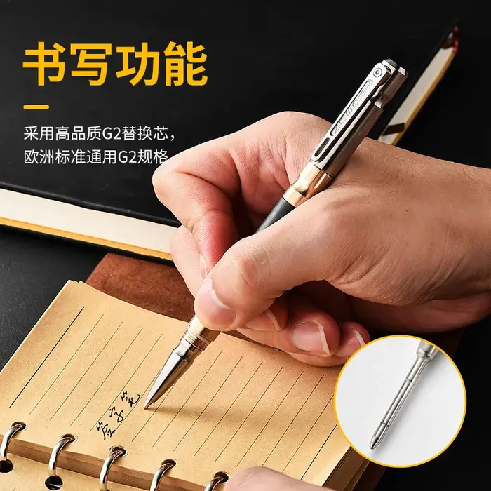 EDC-Stylo en laiton en alliage de titane, avec collection d'écriture, multifonctionnel, portable, ou