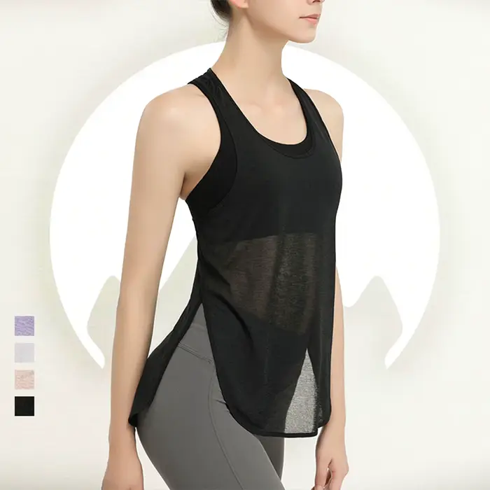 Gilet de sport translucide pour femme – Haut de course léger pour femme, survêtement d'entraînement,