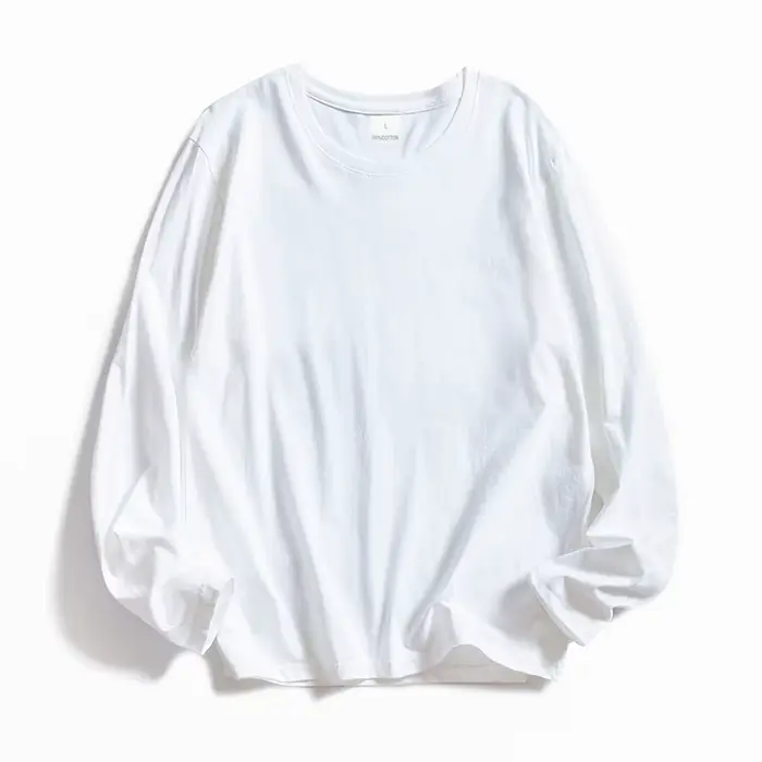 WAVLATII femmes col rond à manches longues t-shirts dame blanc couverture en coton femme doux t-shir