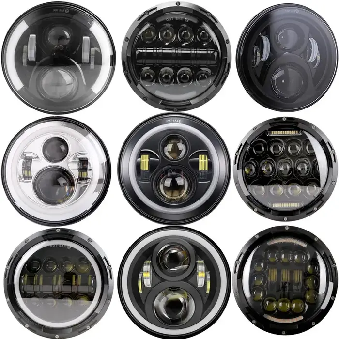 Phare de moto 7 pouces LED pour Harley Touring Ultra classique Electra Street Glide Road King Yamaha