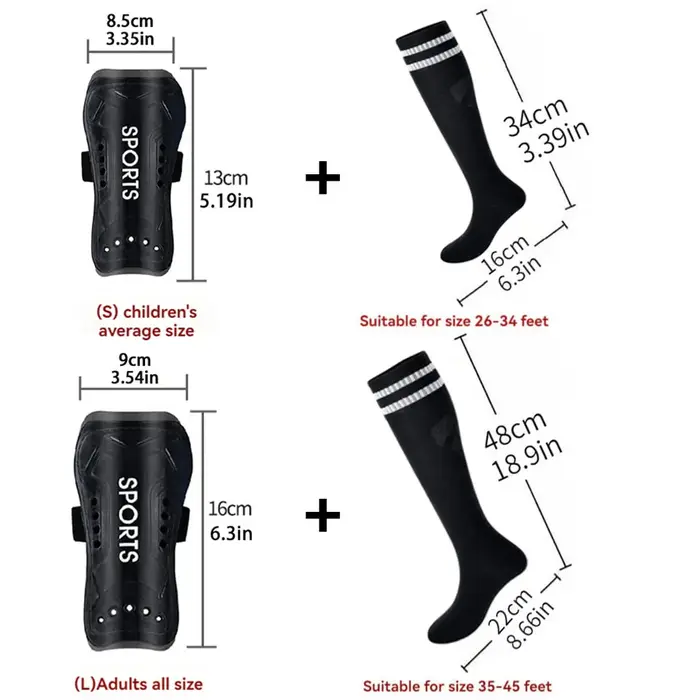 Loogdeel-Planche de protection du tibia de football, ensemble de chaussettes de sport, chaussettes c