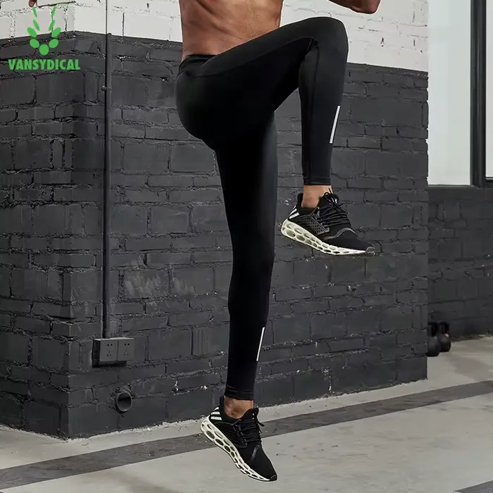 Pantalon compression homme avec bandes réfléchissantes - Collant running et basket pour entraînement