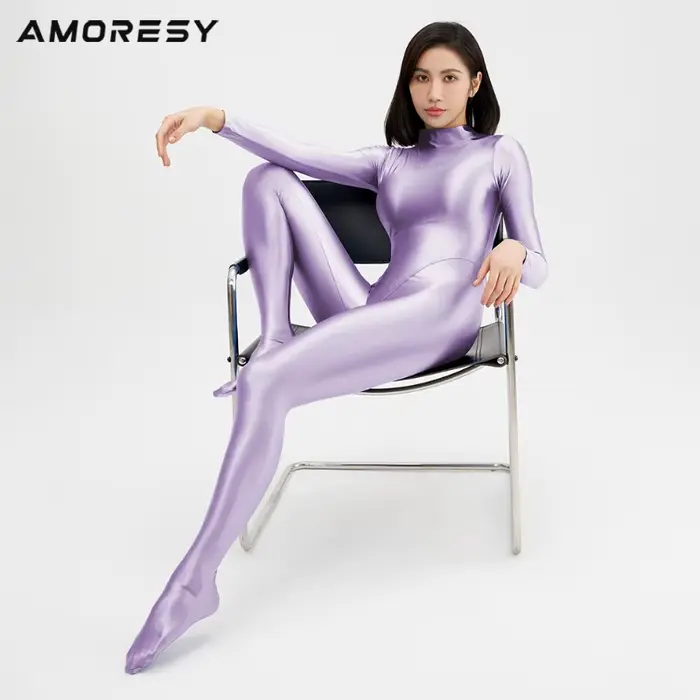 Collants manga AMORESY sexy brillant - Yoga running zentai décontracté huile suave sportif