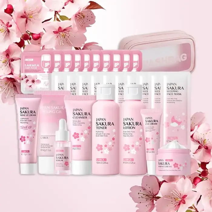 Sakura-Ensemble de soins de la peau pour femmes et filles, kit de nettoyage en profondeur, hydratant