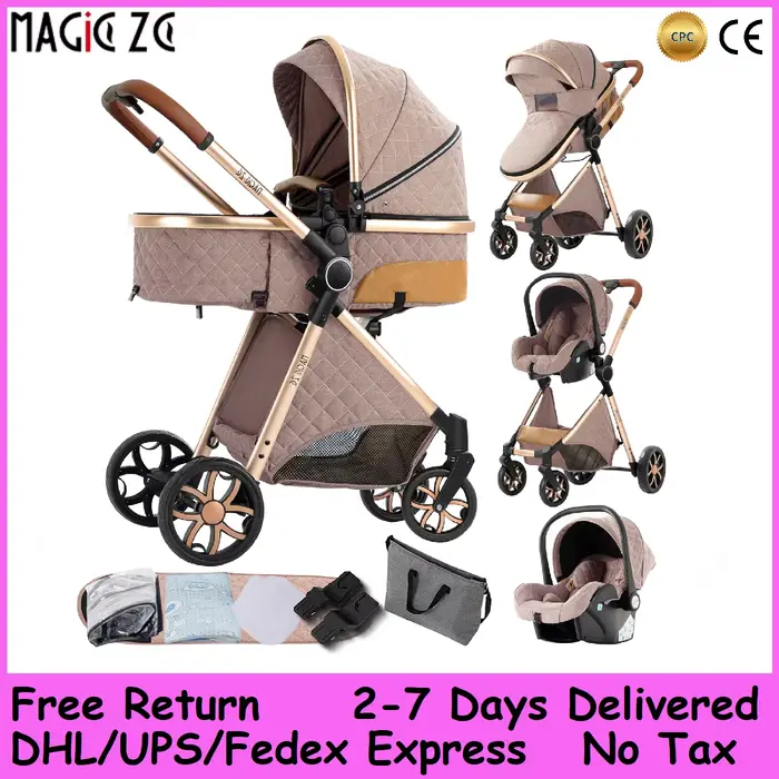 Poussette 3 en 1 pour bébé, landau haut léger, système de voyage, chariots pour nouveau-nés, pousset