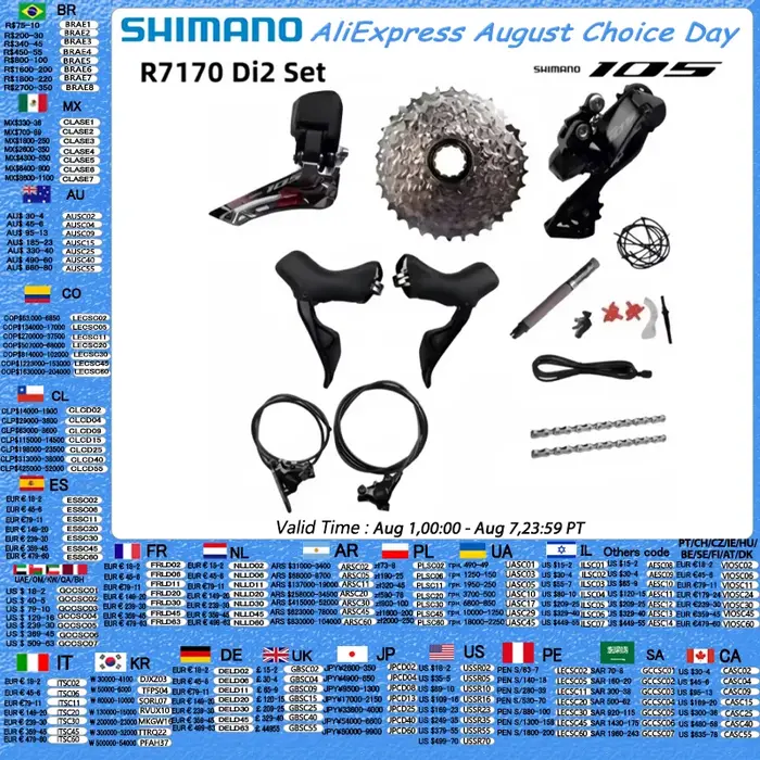 Shimano Di2 105 R7170 pièce électronique jeu de freins à disque hydraulique dérailleur avant R7150 2x12s RD-R7150 CS-R71