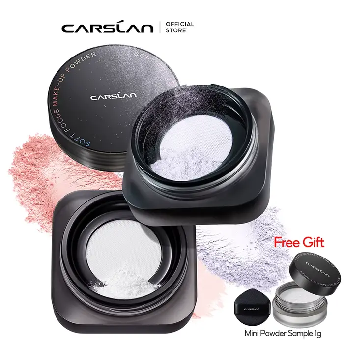 CARSLAN-Poudre magnétique noire pour le visage, produit de maquillage, résistant à l'eau, longue dur
