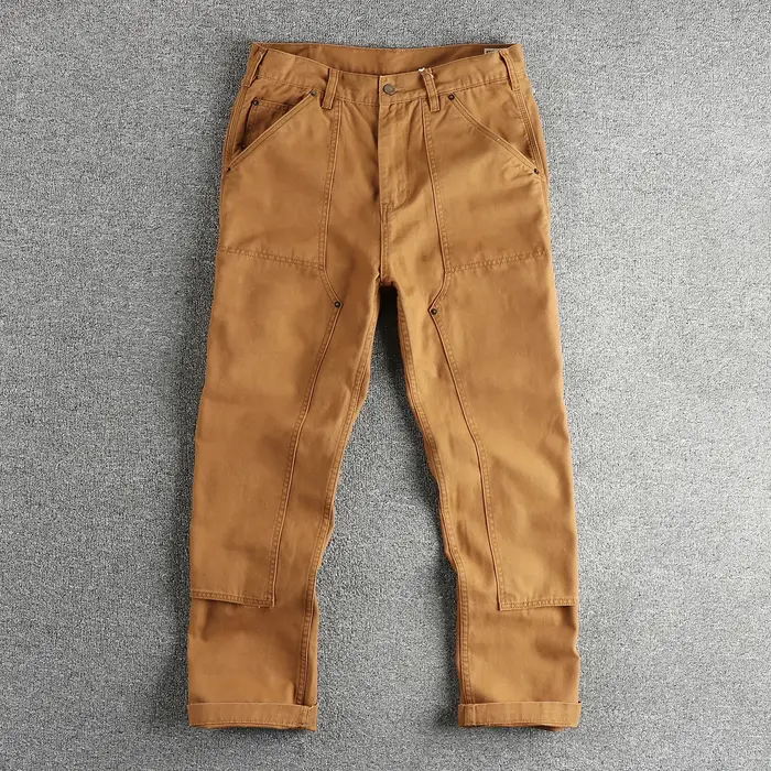 Salopette épaisse pour homme, pantalon droit rayé bleu teint, reproduction tendance, pantalon de cou