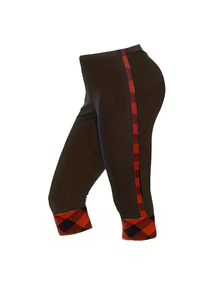 Ensemble deux pièces à imprimé écossais pour femmes haut à manches courtes découpé croisé pantalon capri vêtements grande taille occasions sportives et sociales