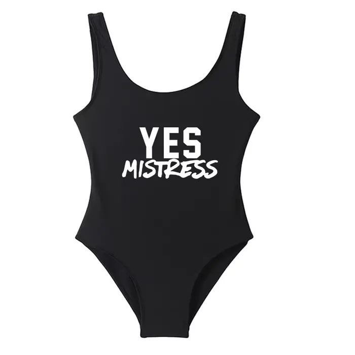 YES MISTRESS-Maillot de bain une pièce pour femmes, tenue sexy, drôle, dos nu, monokini, mignon, bad