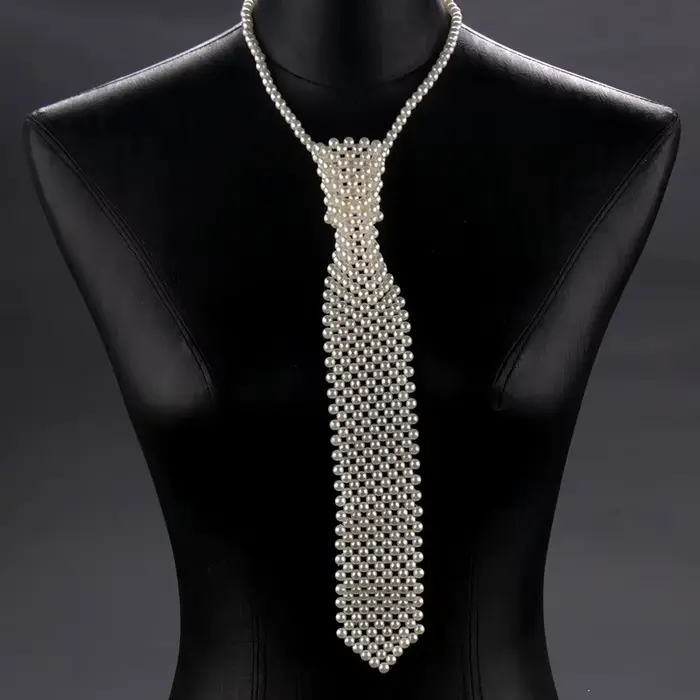 Cravate en perles populaire, style tendance, vêtements de tempérament pour garçons et filles, nœud p