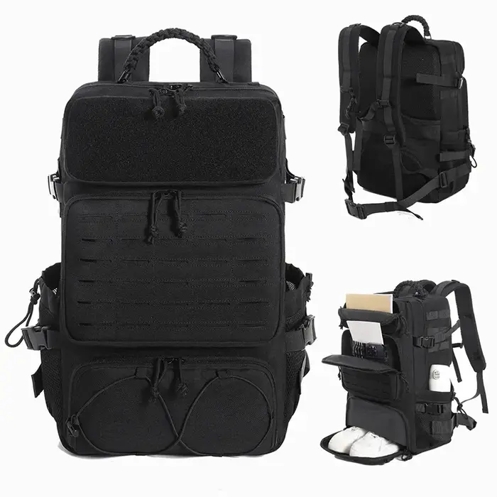 Grand sac à dos à bagages avec système modulaire, plusieurs compartiments et espace pour chaussures