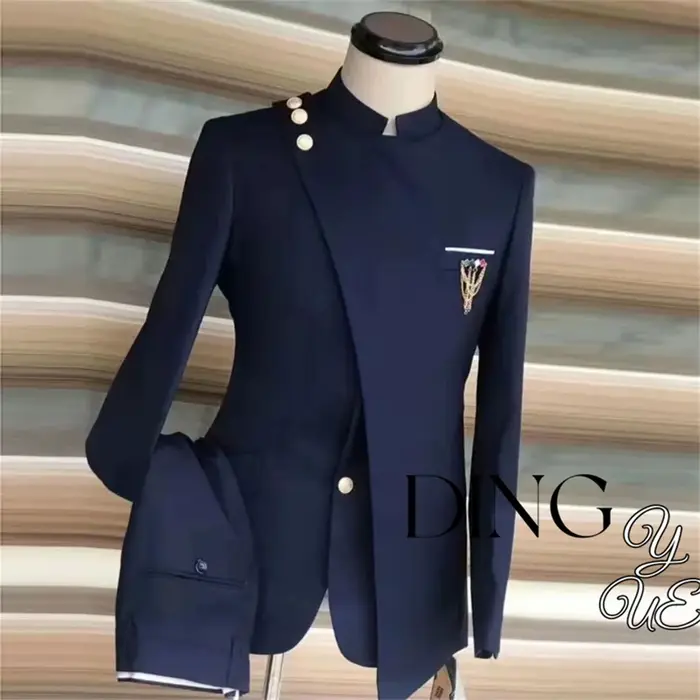 Blazer de Mariage Bleu Marine pour Homme, Ensemble 2 Pièces, Veste et Pantalon, Classique, Business