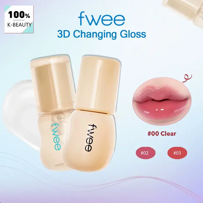 fwee Gloss 3D changeant de couleur, léger et longue tenue, maquillage de luxe, haute brillance, tran