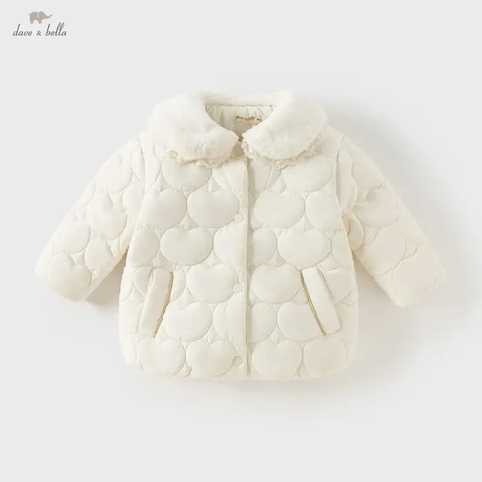 Dave Bella enfants filles bébé mignon vêtements d'extérieur hiver mode décontracté doux enfants mant