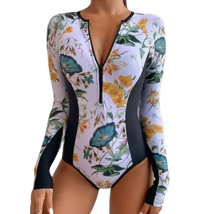 Maillot de bain une pièce pour le sport, le surf, manches longues, vêtements de bain 2026, nouveau b
