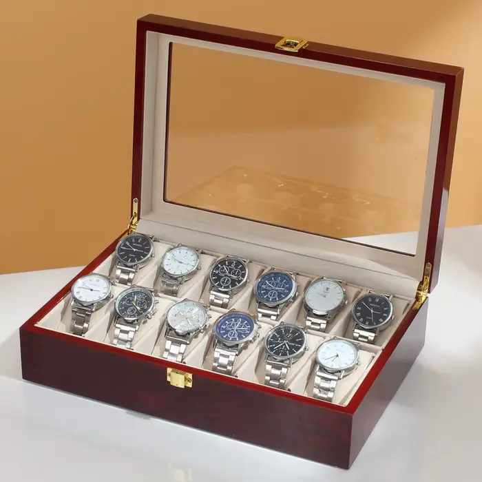 Présentoirs de montres de luxe en bois avec configuration multiple pour homme et femme occasions spéciales