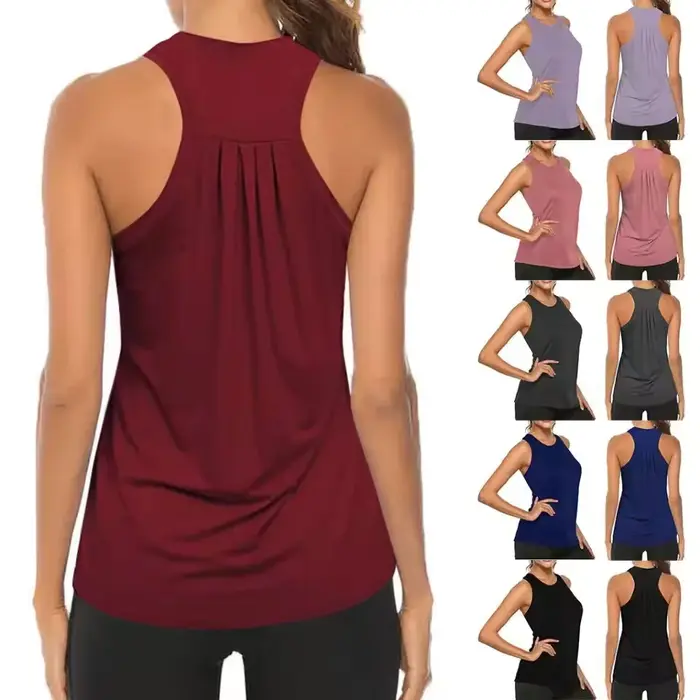 Débardeur femme dos nageur - Haut sport sans manches séchage rapide yoga fitness running